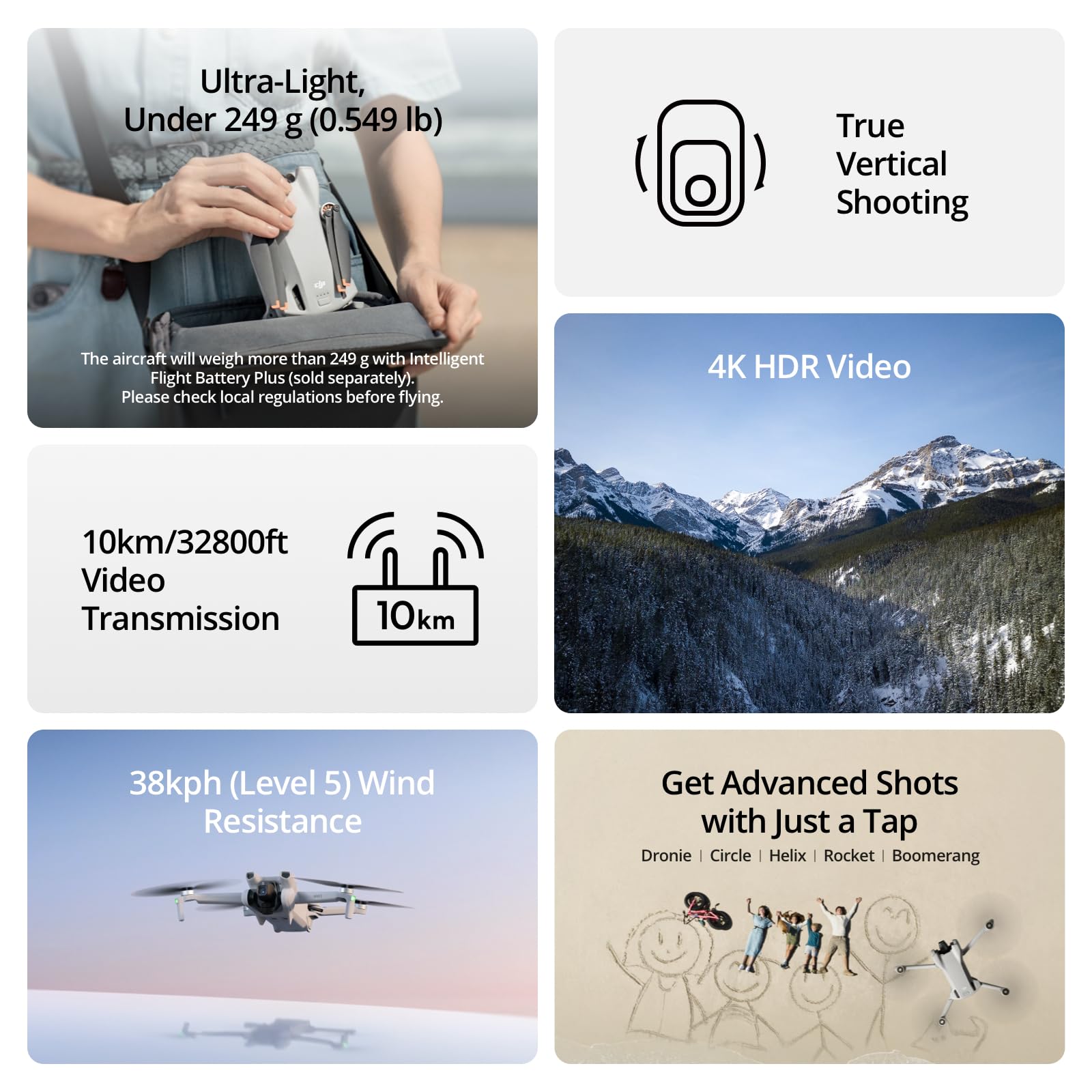 DJI Mini 3 Drone - Compact 4K HDR Video Camera with Vertical Shooting, 51 Min Extended Flight Time - DJI Mini 3 Drone - Compact 4K HDR Video Camera with Vertical Shooting, 51 Min Extended Flight Time - Travelking