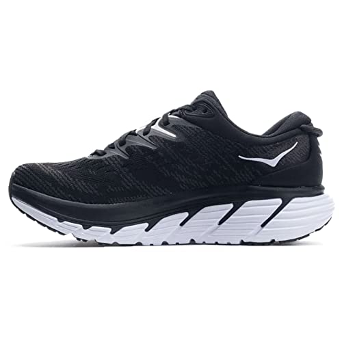 HOKA ONE ONE Womens Gaviota 4 Mesh Black White Trainers - HOKA ONE ONE Womens Gaviota 4 Mesh Black White Trainers - Travelking