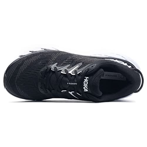 HOKA ONE ONE Womens Gaviota 4 Mesh Black White Trainers - HOKA ONE ONE Womens Gaviota 4 Mesh Black White Trainers - Travelking