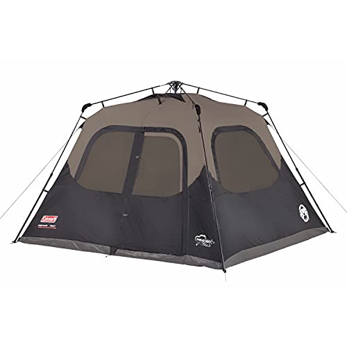 Coleman Camping Tent | 6 Person Cabin Tent with Instant Setup, Brown/Black - Coleman Camping Tent | 6 Person Cabin Tent with Instant Setup, Brown/Black - Travelking