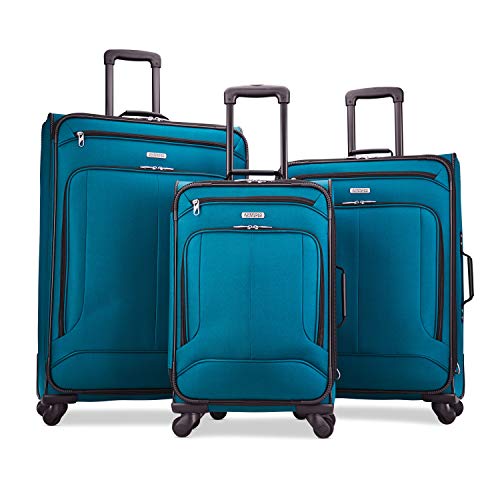 American Tourister Pop Max Softside Luggage with Spinner Wheels, Teal, 3-Piece Set - American Tourister Pop Max Softside Luggage with Spinner Wheels, Teal, 3-Piece Set - Travelking