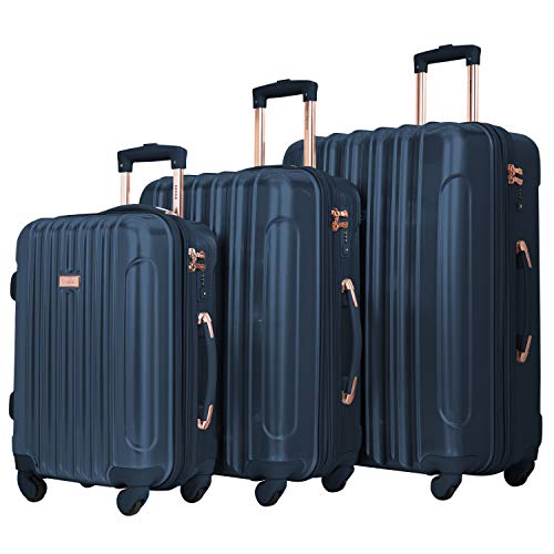 Kensie Women's Alma Hardside Spinner Luggage, Midnight Blue, 3-Piece Set - Kensie Women's Alma Hardside Spinner Luggage, Midnight Blue, 3-Piece Set - Travelking