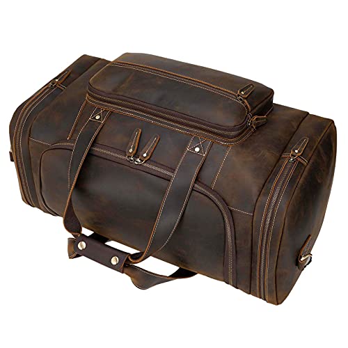 Polare 23" Full Grain Cowhide Leather Gym Duffle Weekender