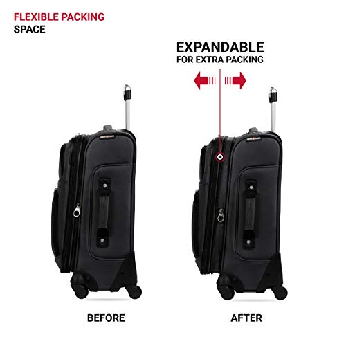 SwissGear Sion Softside Luggage with Spinner Wheels, Black, 3 Piece - SwissGear Sion Softside Luggage with Spinner Wheels, Black, 3 Piece - Travelking