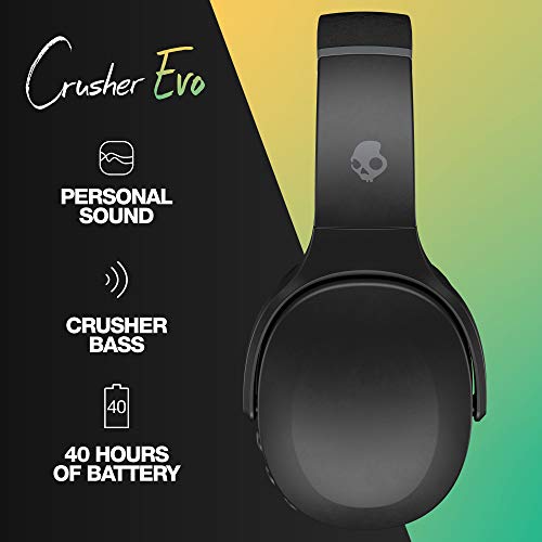 Skullcandy Crusher Evo Wireless Over-Ear Headphone - True Black - Skullcandy Crusher Evo Wireless Over-Ear Headphone - True Black - Travelking