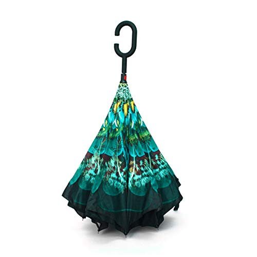 Peacock Double Layer Inverted Umbrellas - Reverse Folding - Peacock Double Layer Inverted Umbrellas - Reverse Folding - Travelking