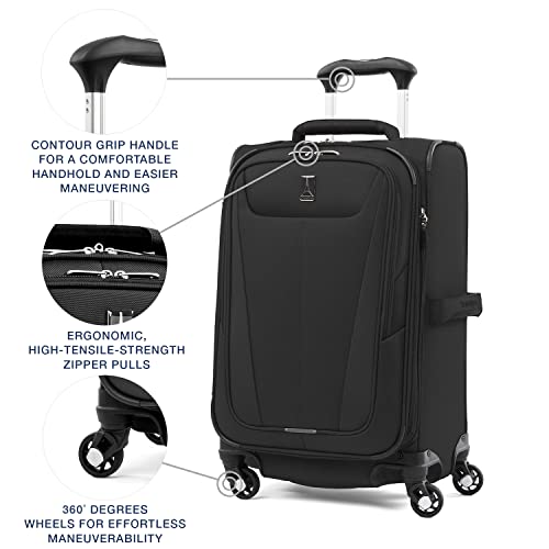 Travelpro Maxlite 5 Softside Expandable Spinner Wheel Luggage, Black - Travelpro Maxlite 5 Softside Expandable Spinner Wheel Luggage, Black - Travelking