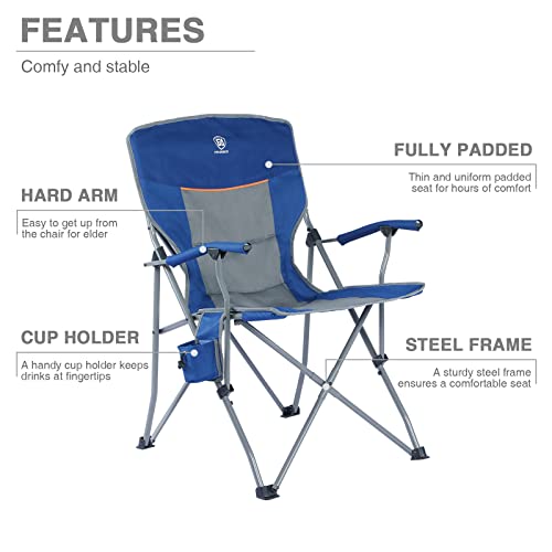 EVER ADVANCED Folding Camping Chair with Cup Holder Quad - EVER ADVANCED Folding Camping Chair with Cup Holder Quad - Travelking