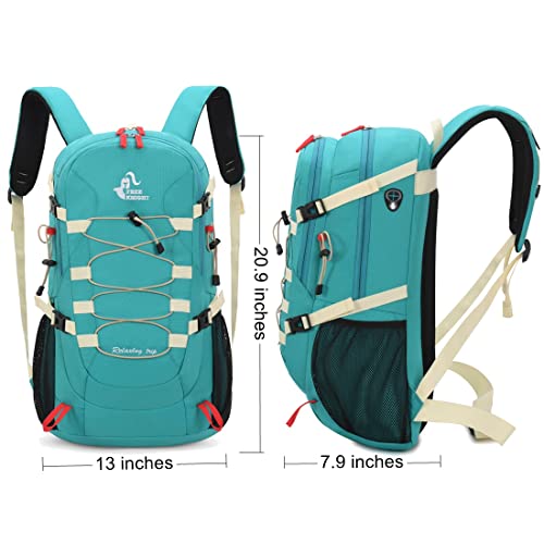 Bseash 40L Waterproof Hiking Backpack with Rain Cover, Turquoise - Bseash 40L Waterproof Hiking Backpack with Rain Cover, Turquoise - Travelking