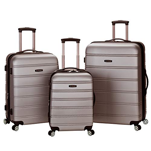 Rockland Melbourne Hardside Expandable Spinner Wheel Luggage, Silver, 3-Piece Set - Rockland Melbourne Hardside Expandable Spinner Wheel Luggage, Silver, 3-Piece Set - Travelking