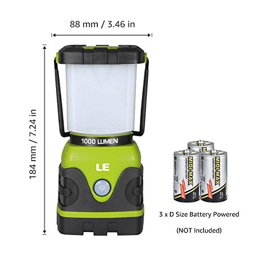 LE LED Camping Lantern, Battery Powered LED with 1000LM, 4 Light - LE LED Camping Lantern, Battery Powered LED with 1000LM, 4 Light - Travelking