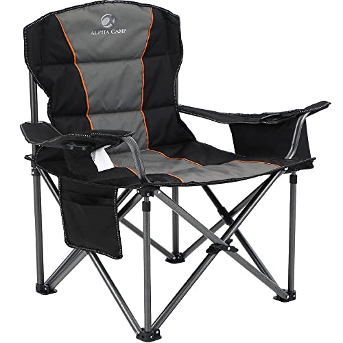 ALPHA CAMP Oversized Camping Folding Chair - Heavy Duty - ALPHA CAMP Oversized Camping Folding Chair - Heavy Duty - Travelking