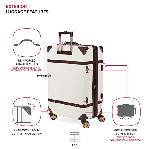 SwissGear 7739 Hardside Luggage Trunk with Spinner Wheels, White - SwissGear 7739 Hardside Luggage Trunk with Spinner Wheels, White - Travelking