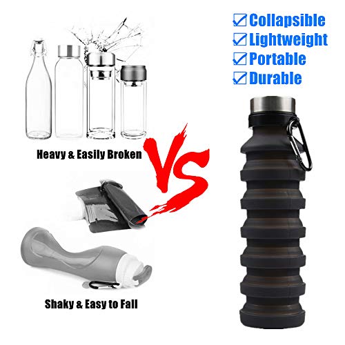 Nefeeko Collapsible Water Bottle, Reuseable BPA Free Silicone - Nefeeko Collapsible Water Bottle, Reuseable BPA Free Silicone - Travelking