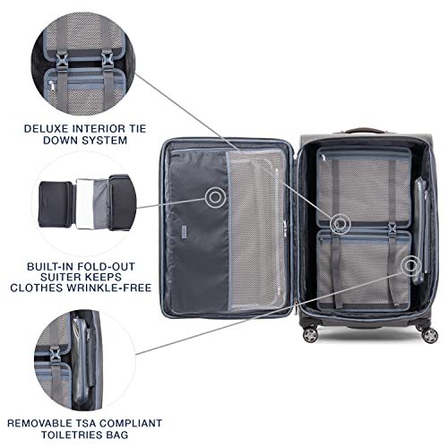 Travelpro Platinum Elite Softside Expandable Luggage, 8 Wheel - Travelpro Platinum Elite Softside Expandable Luggage, 8 Wheel - Travelking