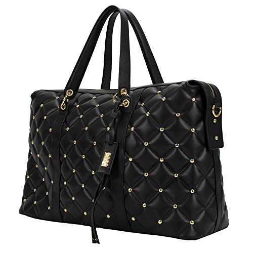 Badgley Mischka Quilted Weekender Bag, Black - Badgley Mischka Quilted Weekender Bag, Black - Travelking