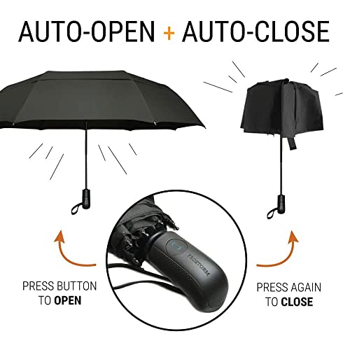 Prostorm Windproof Deep Dome Double Vented Travel Umbrella - Prostorm Windproof Deep Dome Double Vented Travel Umbrella - Travelking