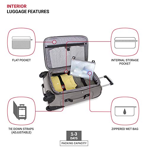 SwissGear Sion Softside Expandable Roller Luggage, Pewter, Carry-On 21-Inch - SwissGear Sion Softside Expandable Roller Luggage, Pewter, Carry-On 21-Inch - Travelking