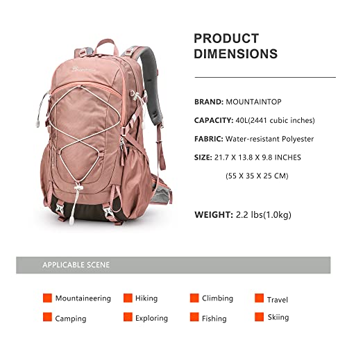 MOUNTAINTOP 40L Hiking Backpack for Women Outdoor Backpack - MOUNTAINTOP 40L Hiking Backpack for Women Outdoor Backpack - Travelking