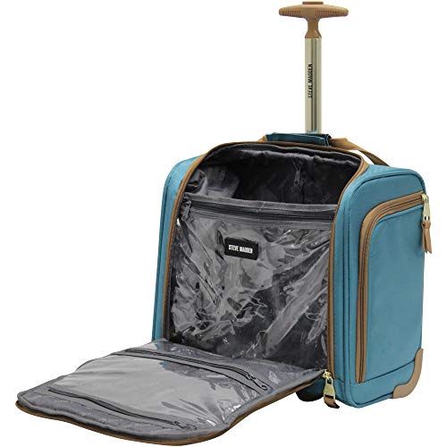 Steve Madden Harlo Teal Blue Underseat Carry-On - Lightweight, Multi-Compartment Design - Steve Madden Harlo Teal Blue Underseat Carry-On - Lightweight, Multi-Compartment Design - Travelking