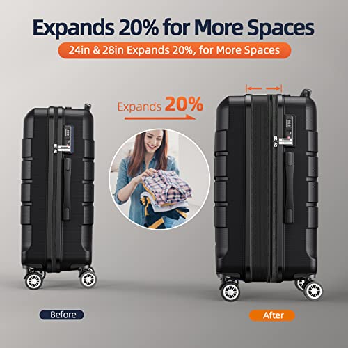 SHOWKOO Luggage Sets Expandable PC+ABS Durable Suitcase - SHOWKOO Luggage Sets Expandable PC+ABS Durable Suitcase - Travelking