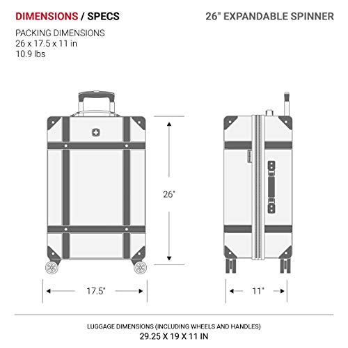 SwissGear 7739 Hardside Luggage Trunk with Spinner Wheels, White - SwissGear 7739 Hardside Luggage Trunk with Spinner Wheels, White - Travelking