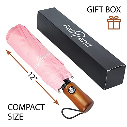 Pink Compact Travel Umbrella - Windproof Automatic - Women - Pink Compact Travel Umbrella - Windproof Automatic - Women - Travelking