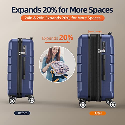 SHOWKOO Luggage PC+ABS Durable Expandable Hardside Suitcase - SHOWKOO Luggage PC+ABS Durable Expandable Hardside Suitcase - Travelking