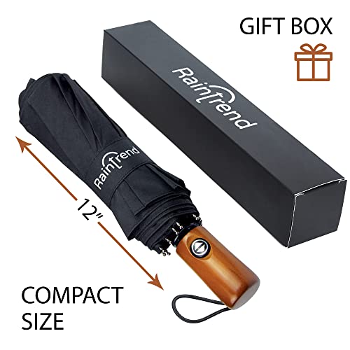 Large Windproof Double Canopy Umbrella for Rain - Travel Umbrella - Black - Large Windproof Double Canopy Umbrella for Rain - Travel Umbrella - Black - Travelking