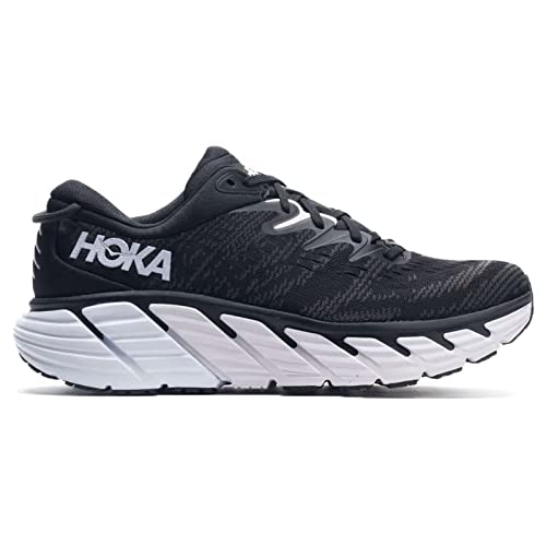 HOKA ONE ONE Womens Gaviota 4 Mesh Black White Trainers - HOKA ONE ONE Womens Gaviota 4 Mesh Black White Trainers - Travelking