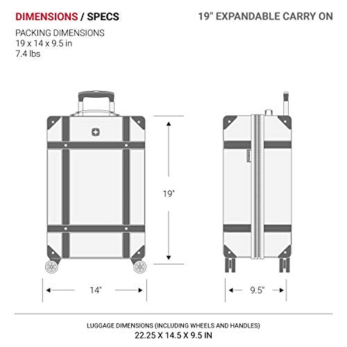 SwissGear 7739 Hardside Luggage Trunk with Spinner Wheels, White - SwissGear 7739 Hardside Luggage Trunk with Spinner Wheels, White - Travelking