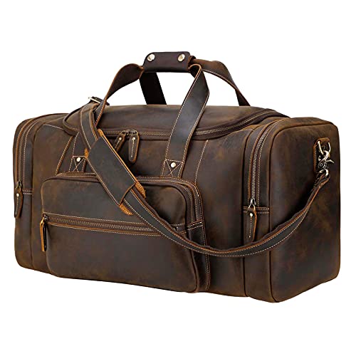 Polare 23" Full Grain Cowhide Leather Gym Duffle Weekender