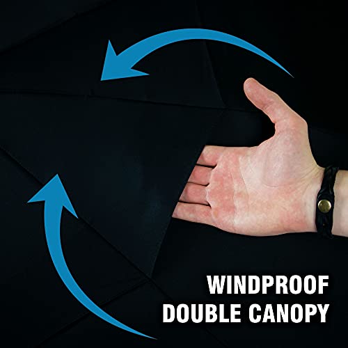 Large Windproof Double Canopy Umbrella for Rain - Travel Umbrella - Black - Large Windproof Double Canopy Umbrella for Rain - Travel Umbrella - Black - Travelking