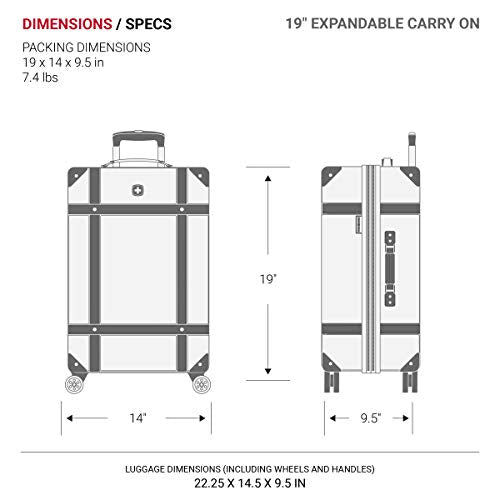 SwissGear 7739 Hardside Luggage Trunk with Spinner Wheels, Blush, 2-Piece - SwissGear 7739 Hardside Luggage Trunk with Spinner Wheels, Blush, 2-Piece - Travelking