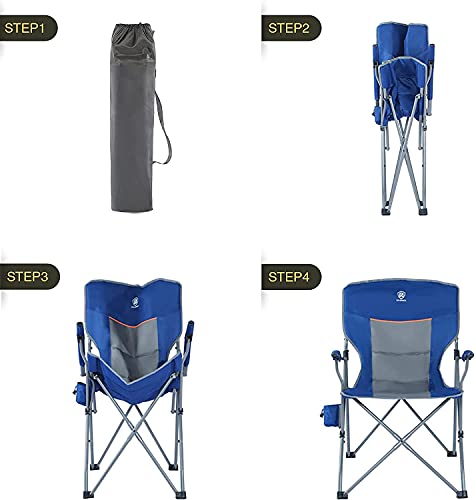 EVER ADVANCED Folding Camping Chair with Cup Holder Quad - EVER ADVANCED Folding Camping Chair with Cup Holder Quad - Travelking