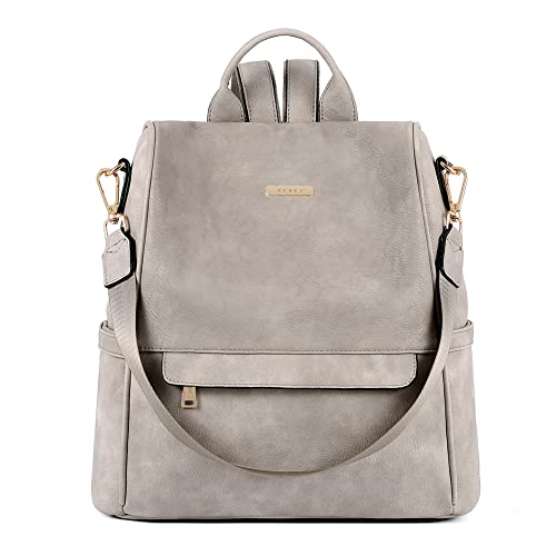 2 Tone Vintage Grey Women's Backpack Purse for Travel and Leisure - 2 Tone Vintage Grey Women's Backpack Purse for Travel and Leisure - Travelking