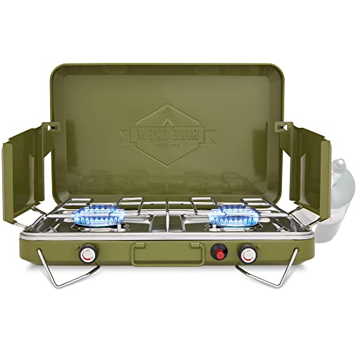 Hike Crew Gas Camping Stove | 20,000 BTU Portable Propane 2 Burner - Hike Crew Gas Camping Stove | 20,000 BTU Portable Propane 2 Burner - Travelking