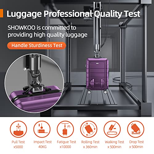 SHOWKOO 4 Piece Expandable Luggage Set with TSA Lock - Purple - SHOWKOO 4 Piece Expandable Luggage Set with TSA Lock - Purple - Travelking