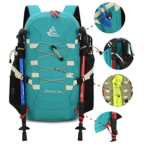 Bseash 40L Waterproof Hiking Backpack with Rain Cover, Turquoise - Bseash 40L Waterproof Hiking Backpack with Rain Cover, Turquoise - Travelking