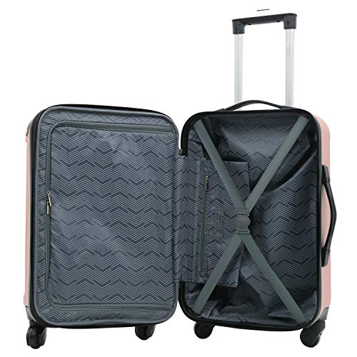 Travelers Club Midtown Hardside 4-Piece Luggage Travel Set, Rose Gold - Travelers Club Midtown Hardside 4-Piece Luggage Travel Set, Rose Gold - Travelking