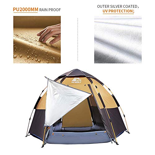 Hewolf Waterproof Instant Camping Tent - 2/4 Person Easy Quick Setup - Hewolf Waterproof Instant Camping Tent - 2/4 Person Easy Quick Setup - Travelking