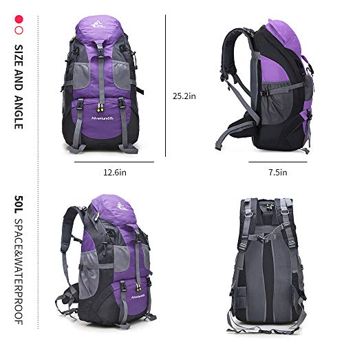 50L Lightweight Water Resistant Hiking Backpack - 50L Lightweight Water Resistant Hiking Backpack - Travelking