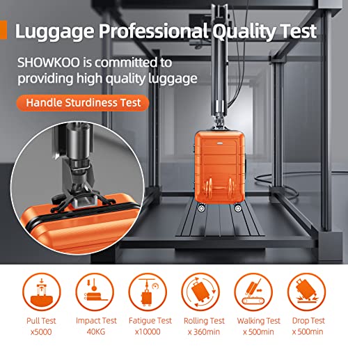 SHOWKOO 4 Piece Expandable Luggage Set With TSA Lock - Orange - SHOWKOO 4 Piece Expandable Luggage Set With TSA Lock - Orange - Travelking