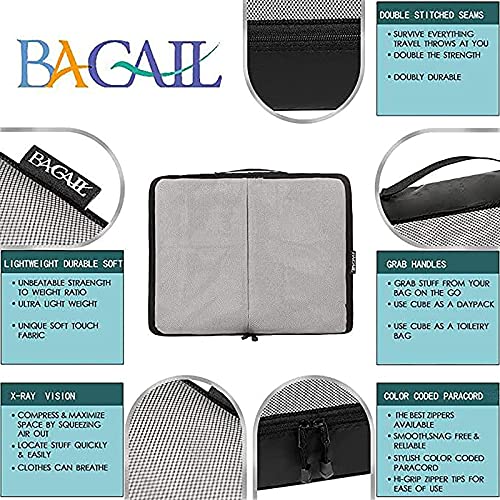 BAGAIL 6 Set Packing Cubes,3 Various Sizes Travel Luggage Packing Organizers(Black) - BAGAIL 6 Set Packing Cubes,3 Various Sizes Travel Luggage Packing Organizers(Black) - Travelking