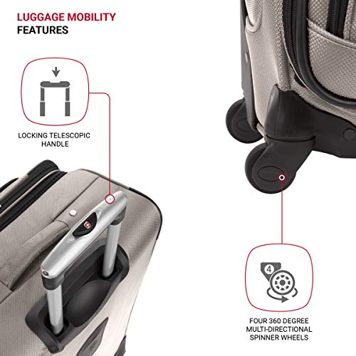 SwissGear Sion Softside Expandable Roller Luggage, Pewter, Carry-On 21-Inch - SwissGear Sion Softside Expandable Roller Luggage, Pewter, Carry-On 21-Inch - Travelking