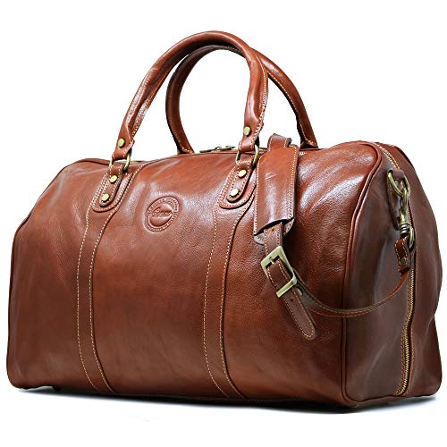 Cenzo Duffle Vecchio Brown Italian Leather Weekender Travel Bag - Cenzo Duffle Vecchio Brown Italian Leather Weekender Travel Bag - Travelking