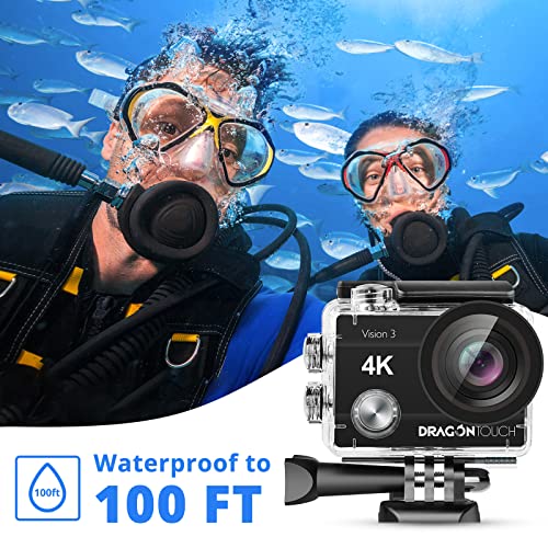 Dragon Touch 4K Action Camera 20MP Vision 3 Underwater Waterproof Camera - Dragon Touch 4K Action Camera 20MP Vision 3 Underwater Waterproof Camera - Travelking