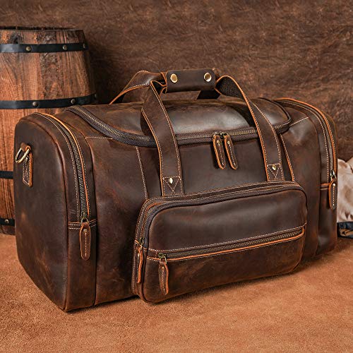 Polare 23" Full Grain Cowhide Leather Gym Duffle Weekender