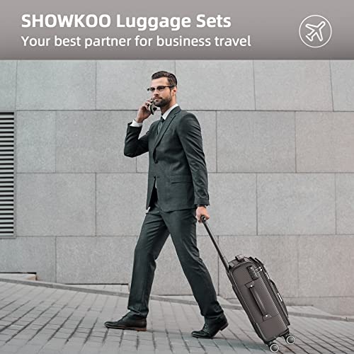 SHOWKOO Luggage Sets 3 Piece Softside Expandable Lightweight - SHOWKOO Luggage Sets 3 Piece Softside Expandable Lightweight - Travelking