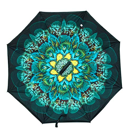 Peacock Double Layer Inverted Umbrellas - Reverse Folding - Peacock Double Layer Inverted Umbrellas - Reverse Folding - Travelking